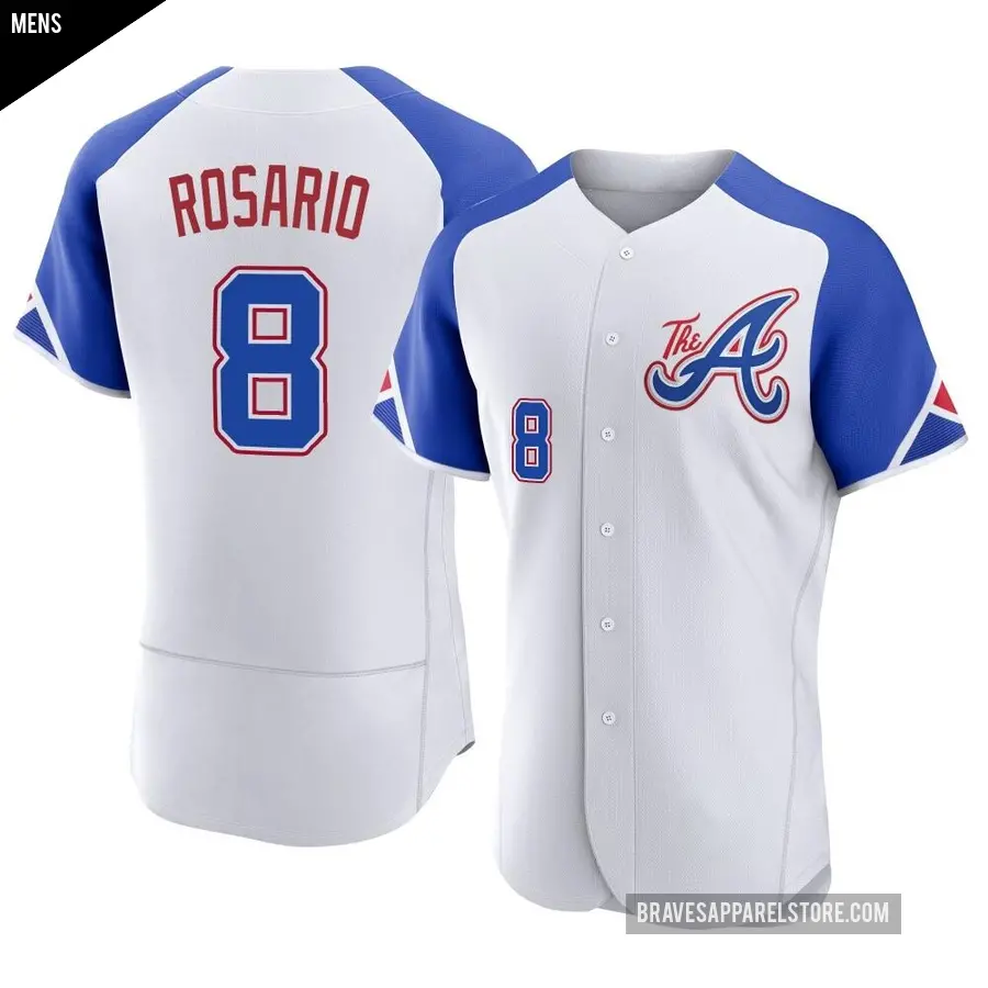 Men's Atlanta Braves ＃8 Eddie Rosario Authentic White 2023 City Connect Jersey